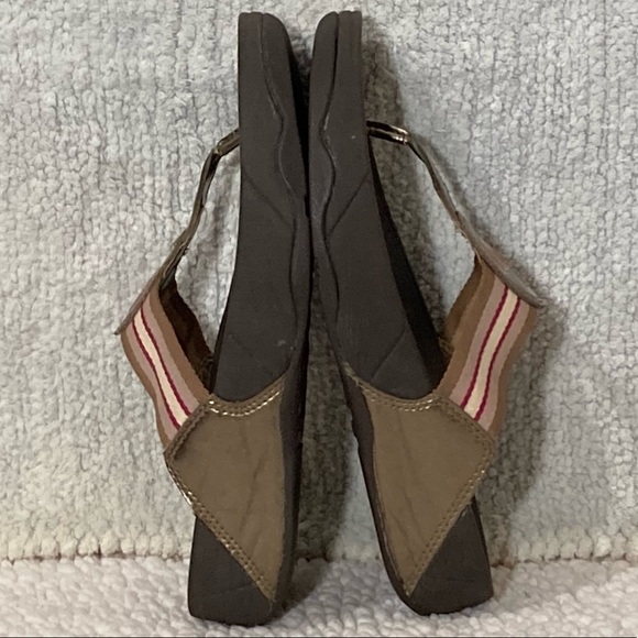 FITFLOP Oasis Brown Platform Wedge Thong Flip Flops Workout Walk Sandals - Sz 6 - Picture 8 of 13